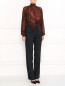 Полупрозрачная блуза из шелка с узором Jean Paul Gaultier  –  Модель Общий вид