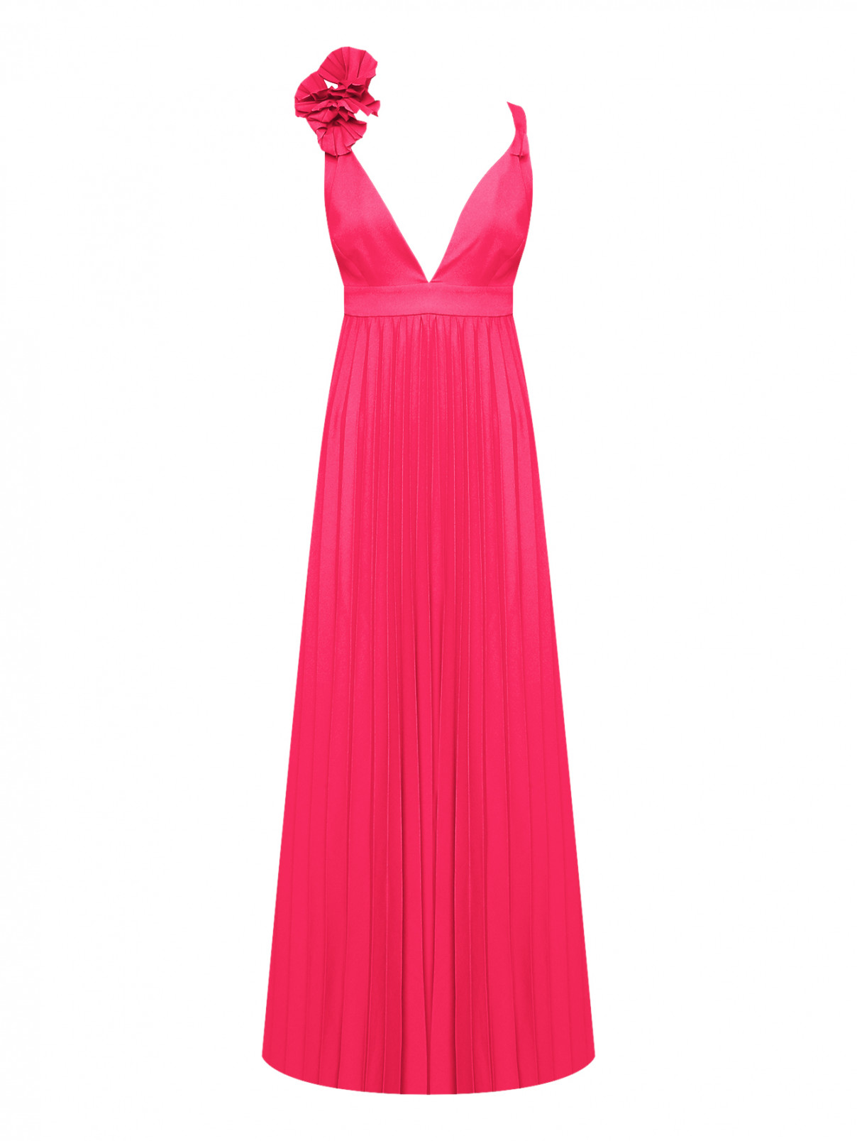 Плиссированное платье-макси P.A.R.O.S.H.  –  Общий вид  – Цвет:  Розовый