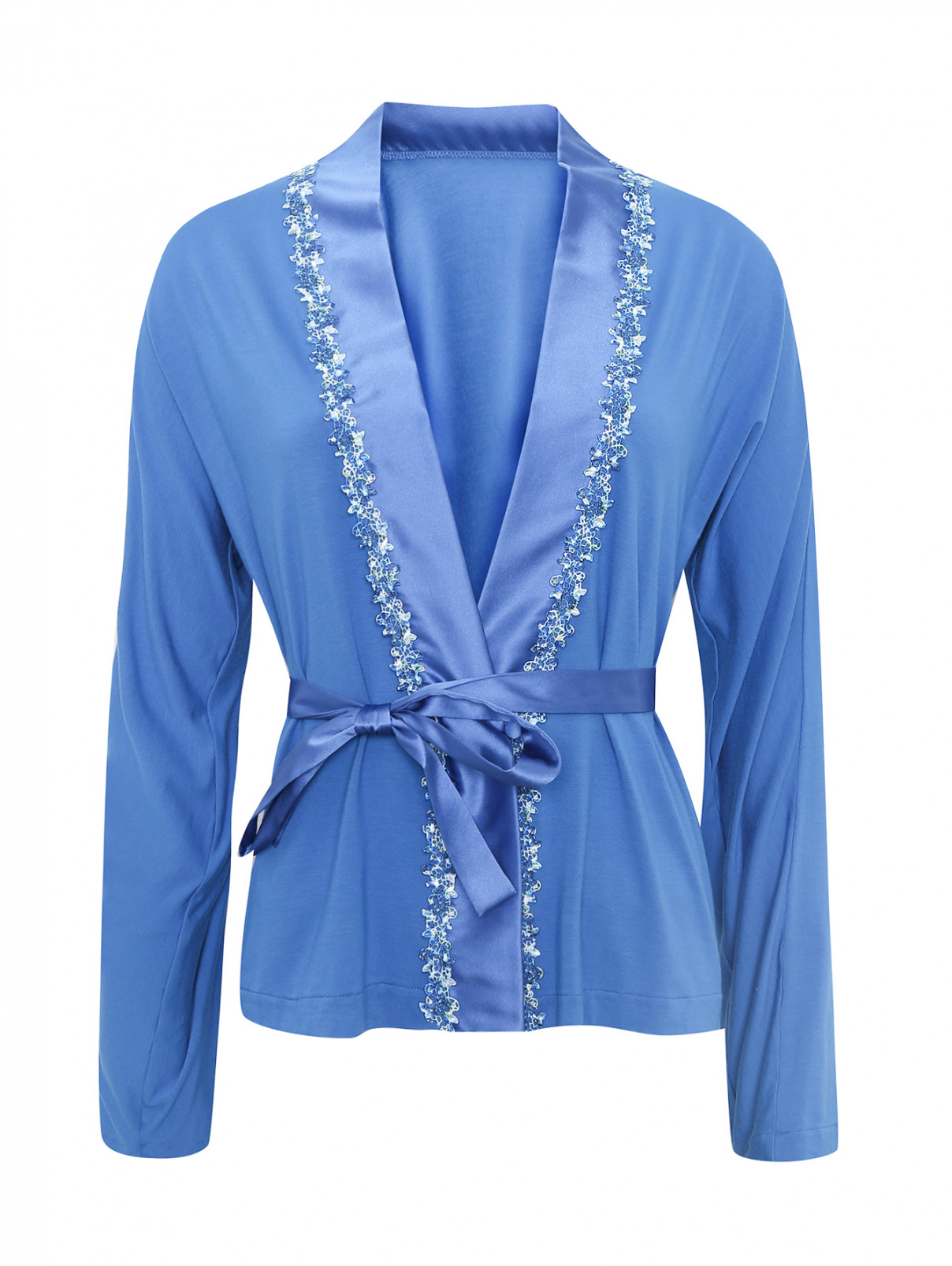 Сорочка с ажурной отделкой La Perla  –  Общий вид  – Цвет:  Синий