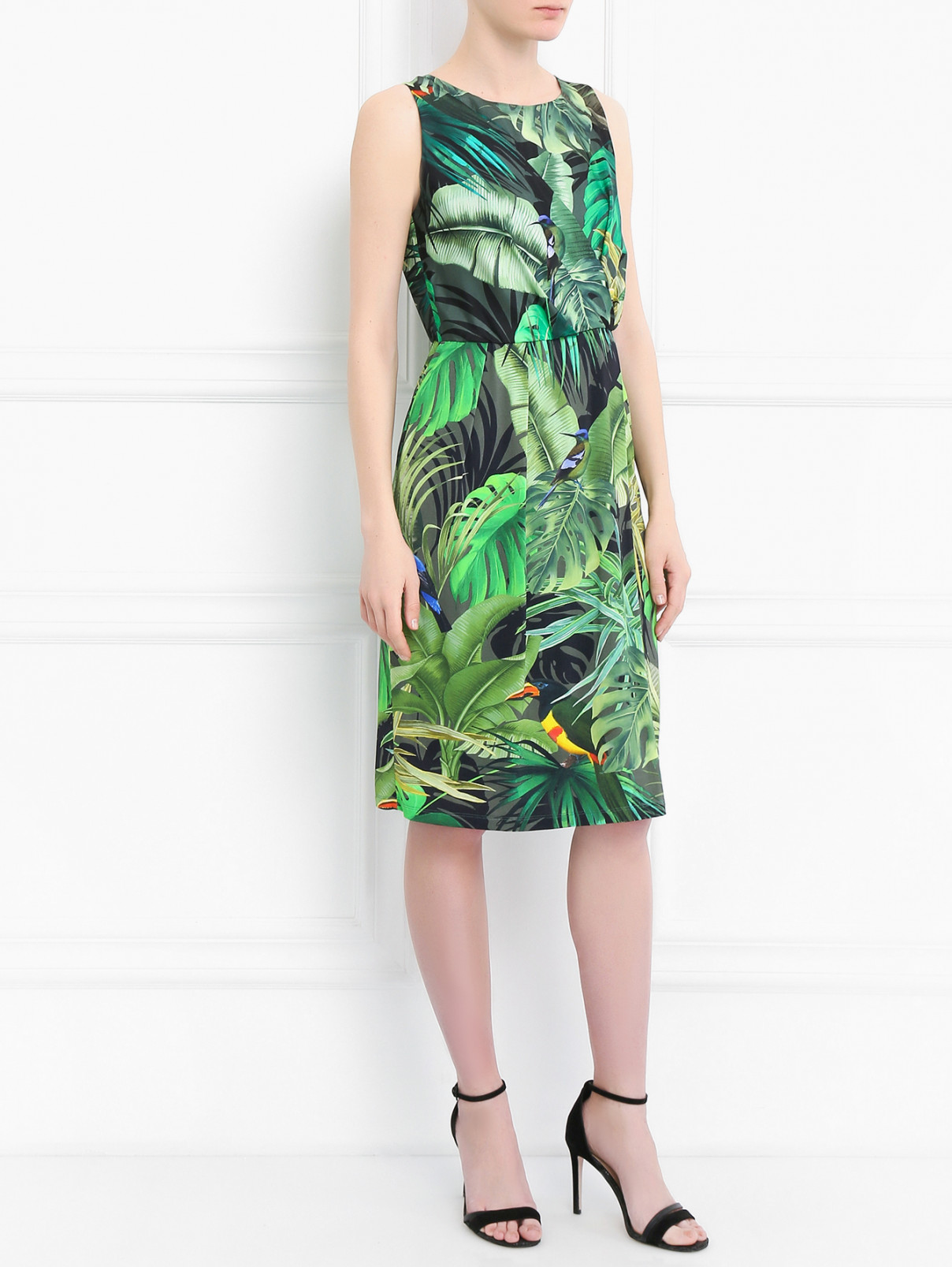 Платье из шелка с узором Max Mara  –  Модель Общий вид  – Цвет:  Узор