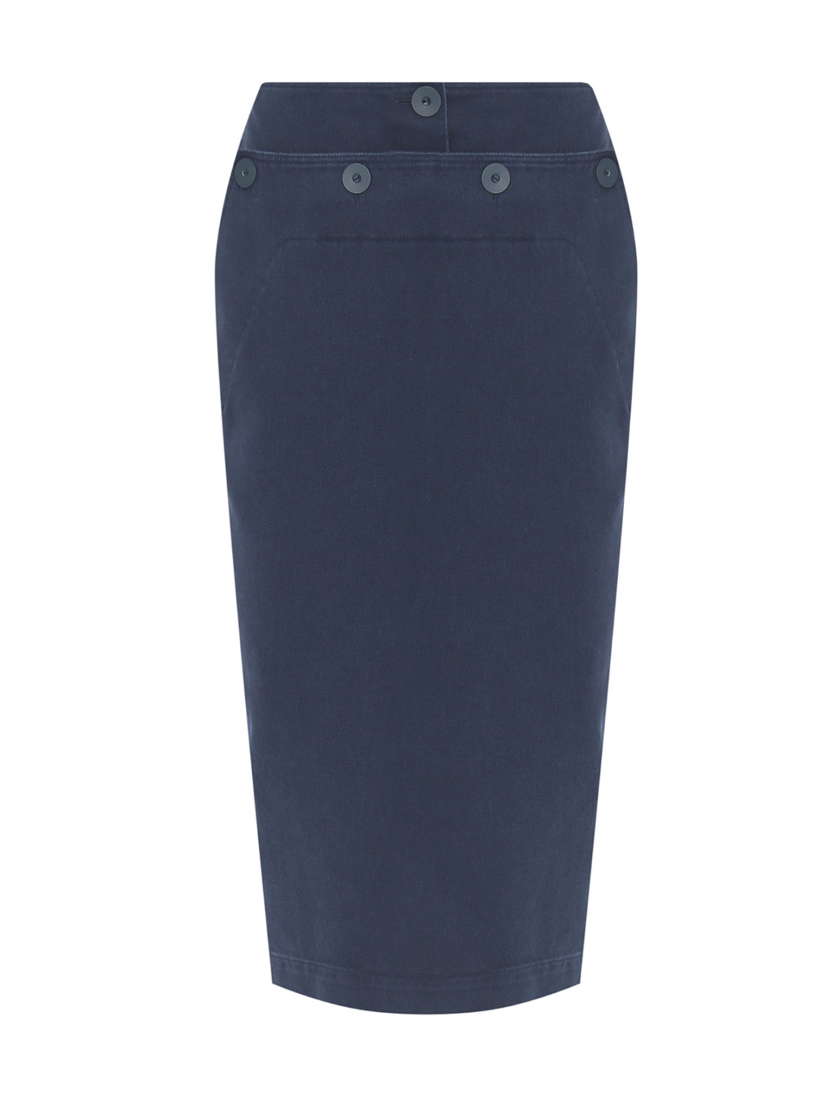 Джинсовая юбка с пуговицами Max Mara  –  Общий вид  – Цвет:  Синий