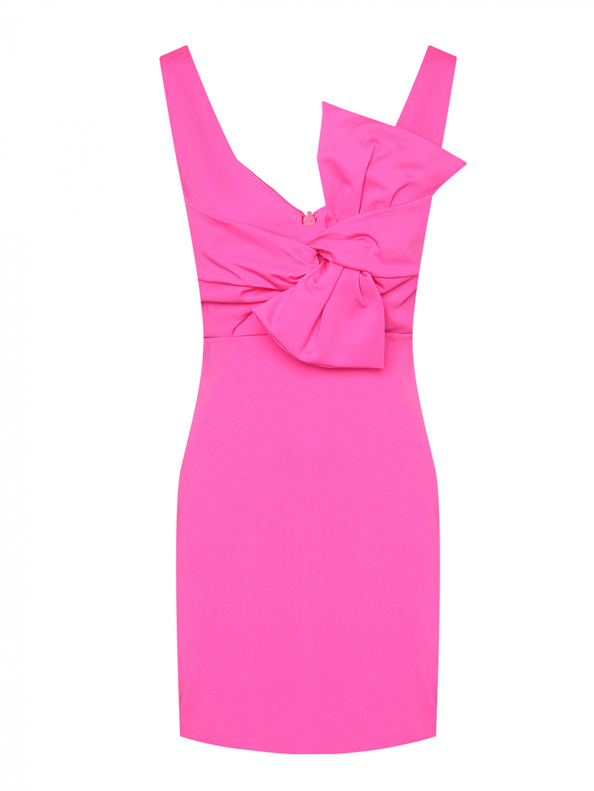 Однотонное платье-мини с бантом P.A.R.O.S.H.  –  Общий вид  – Цвет:  Розовый