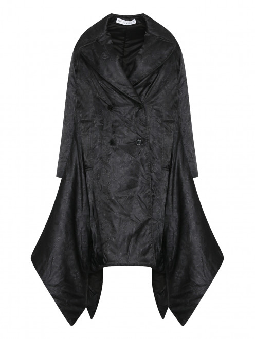 Двубортное пальто свободного кроя с узором - Общий вид