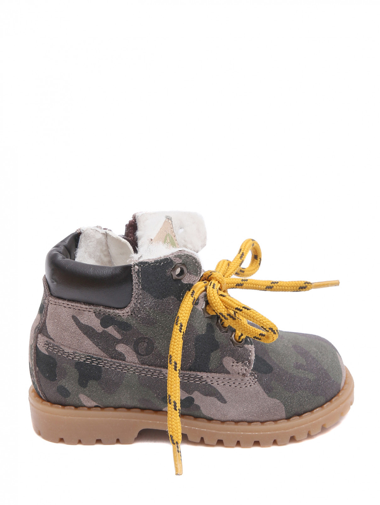 Замшевые ботинки с узором "камуфляж" Walkey  –  Обтравка1  – Цвет:  Узор