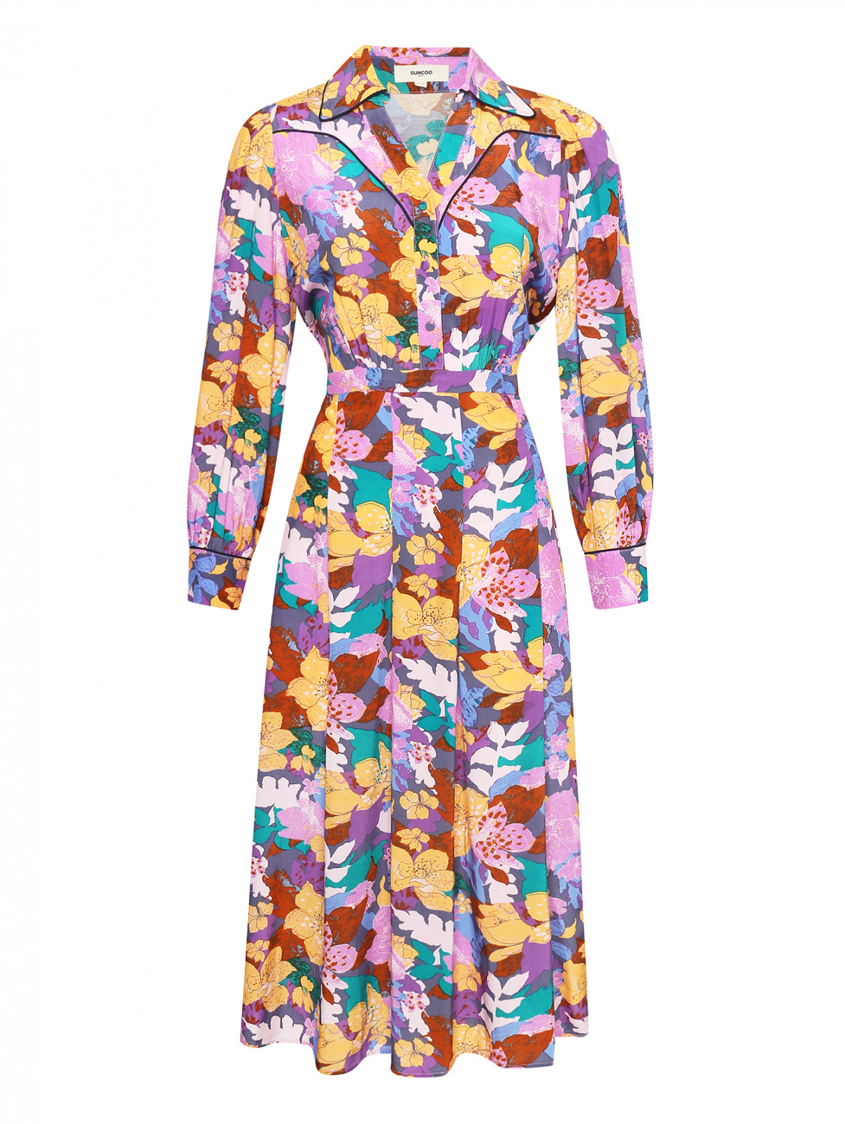 Платье из вискозы с узором Suncoo  –  Общий вид  – Цвет:  Узор