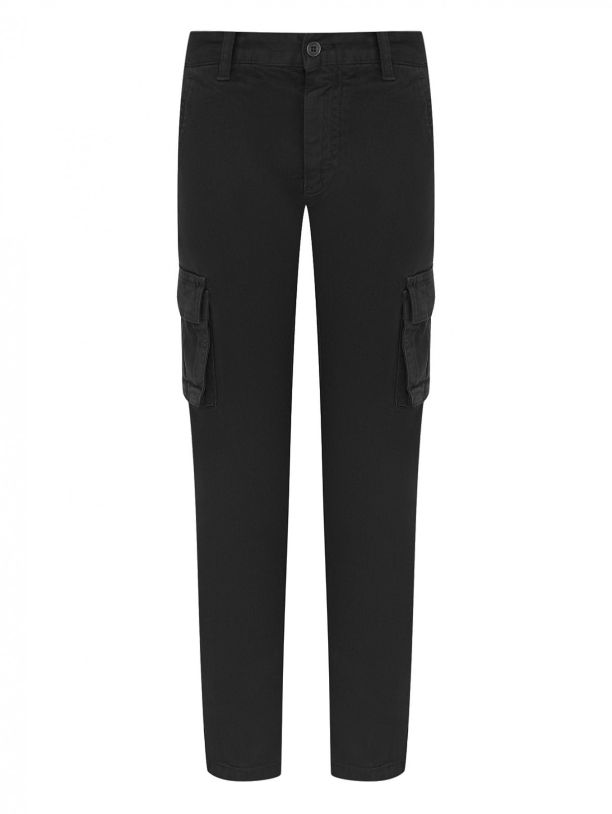 Хлопковые брюки с карманами Il Gufo  –  Общий вид  – Цвет:  Черный