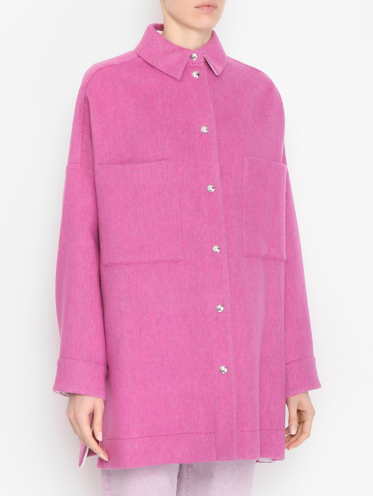 Куртка из смешанной шерсти Iro  –  МодельВерхНиз  – Цвет:  Розовый
