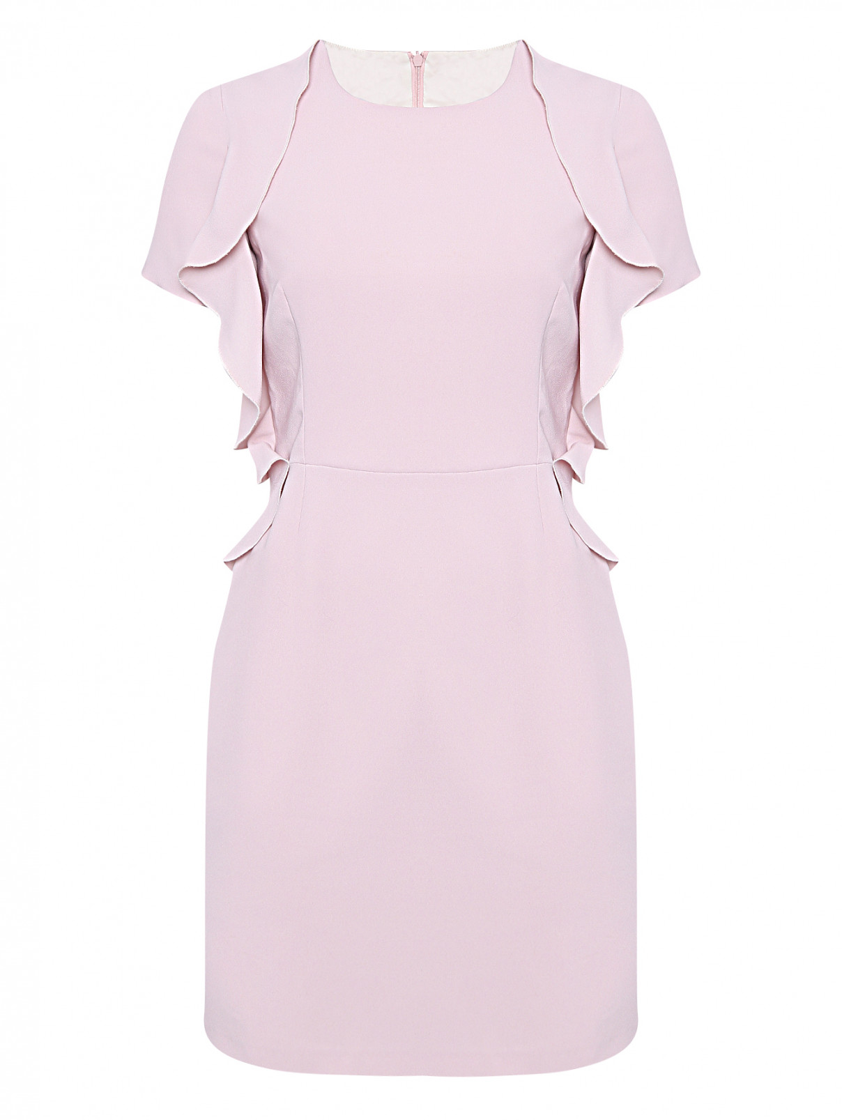 Платье с короткими рукавами и воланами Blugirl  –  Общий вид  – Цвет:  Розовый