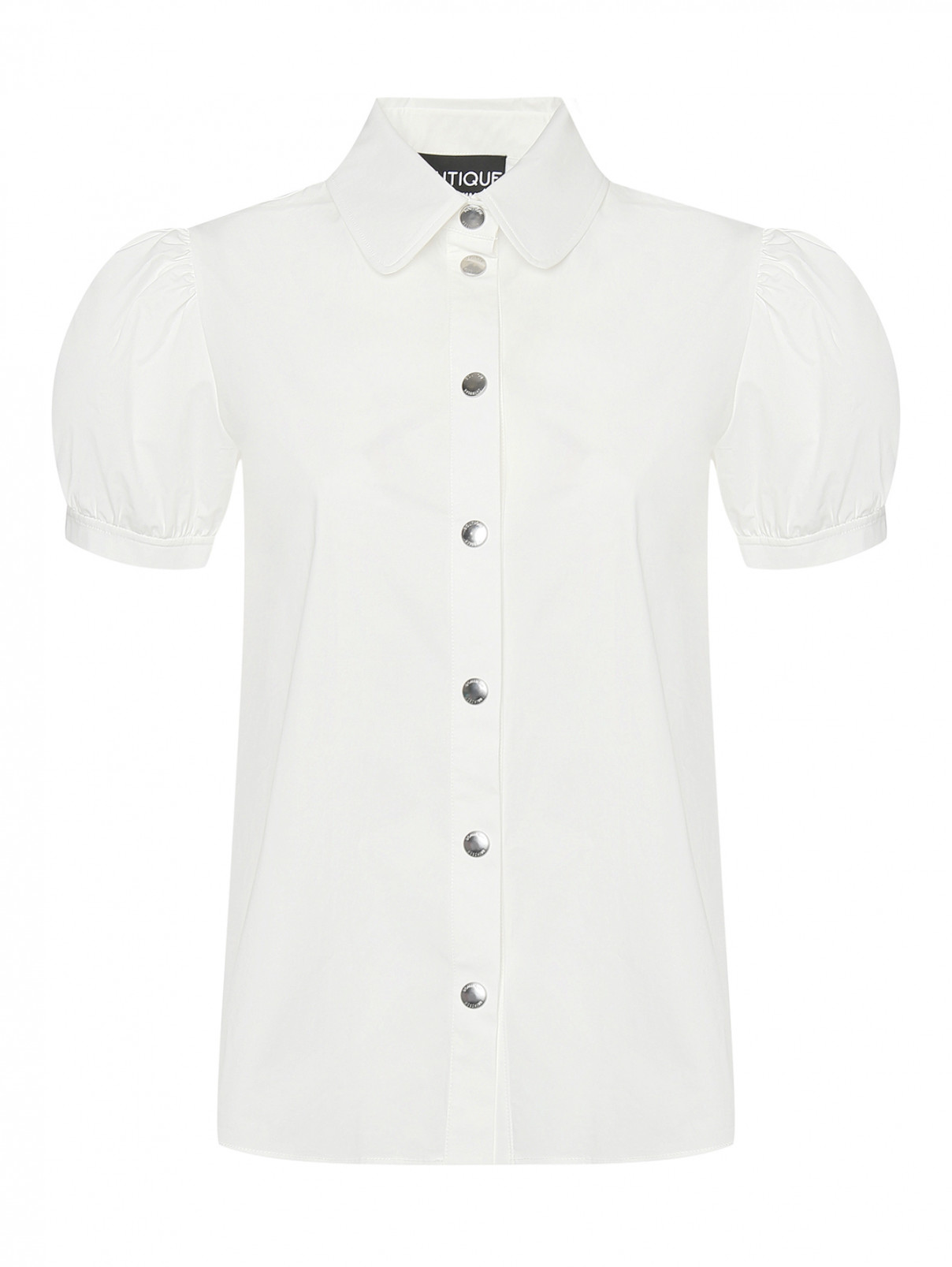 Блуза из смешанного хлопка с объемными рукавами Moschino Boutique  –  Общий вид  – Цвет:  Белый