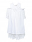 Платье из хлопка с ажурными рукавами Alberta Ferretti Junior  –  Общий вид