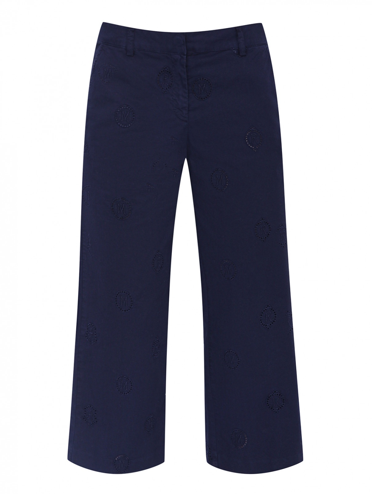 Укороченные брюки из шитья Ermanno Scervino Junior  –  Общий вид  – Цвет:  Синий