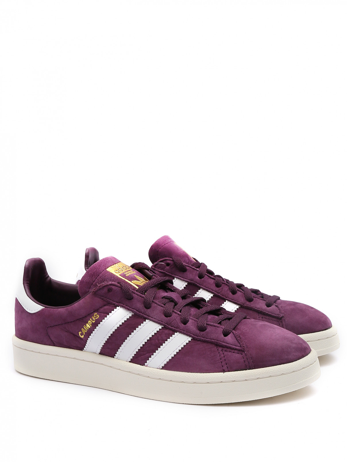 Кеды из кожи на контрастной подошве Adidas Originals  –  Общий вид  – Цвет:  Фиолетовый
