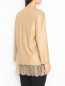 Блуза из эко-кожи с кружевной отделкой Marina Rinaldi  –  МодельВерхНиз1
