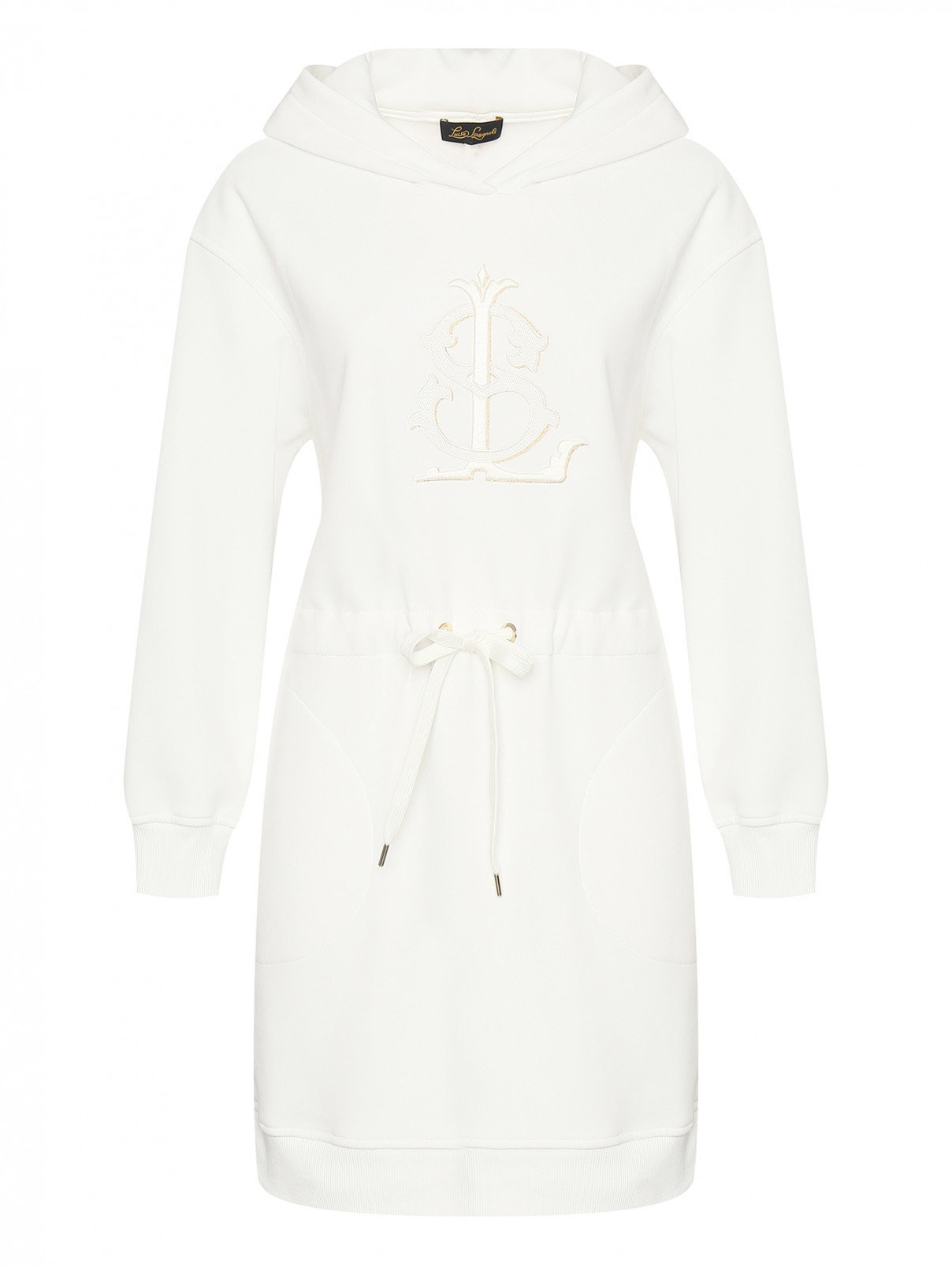 Платье-толстовка на кулиске Luisa Spagnoli  –  Общий вид  – Цвет:  Белый