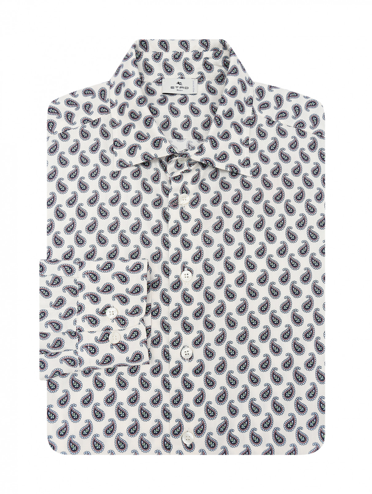 Рубашка с узором Etro  –  Общий вид  – Цвет:  Белый