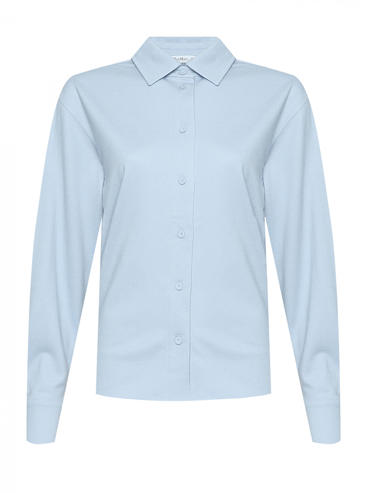Трикотажная рубашка свободного кроя Max Mara  –  Общий вид  – Цвет:  Синий