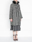 Пальто из шерсти с узором и меховым воротником Ermanno Scervino  –  Модель Верх-Низ