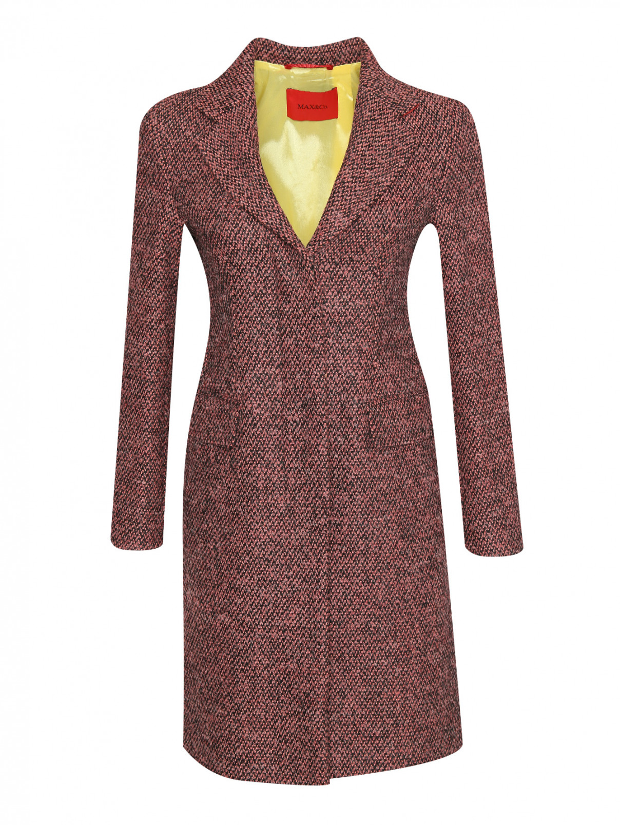 Пальто из смешанной шерсти с узором Max&Co  –  Общий вид  – Цвет:  Узор