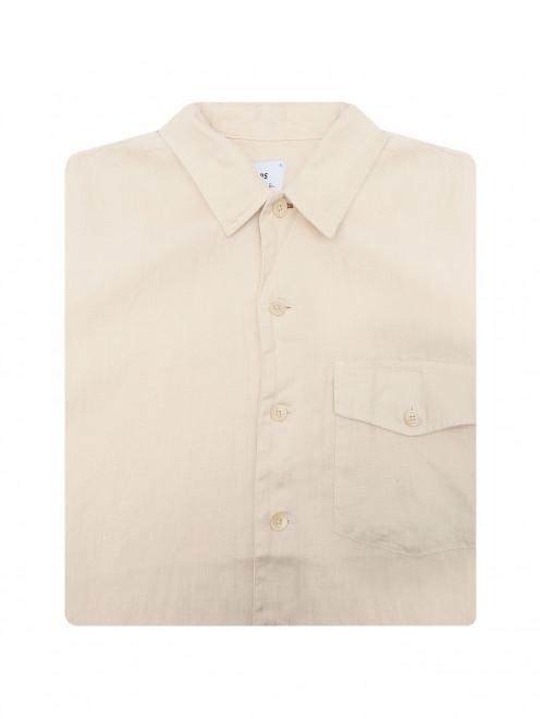 Рубашка из льна с карманом - Общий вид