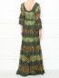 Платье-макси из шелка с узором и кружевной отделкой Etro  –  МодельВерхНиз1