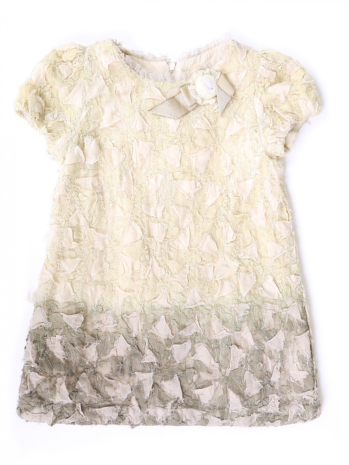 Фактурное платье из хлопка и шелка I Pinco Pallino  –  Общий вид  – Цвет:  Серый