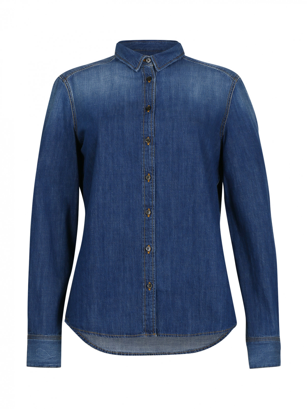 Джинсовая рубашка на пуговицах CLOSED  –  Общий вид  – Цвет:  Синий