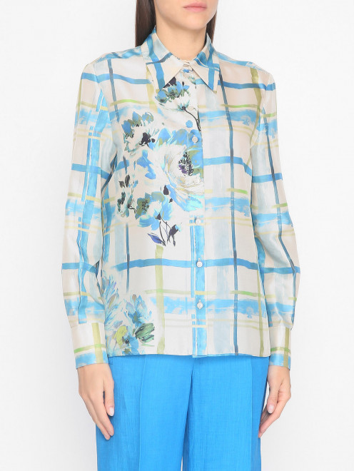 Блуза из шелка с узором Alberta Ferretti - МодельВерхНиз