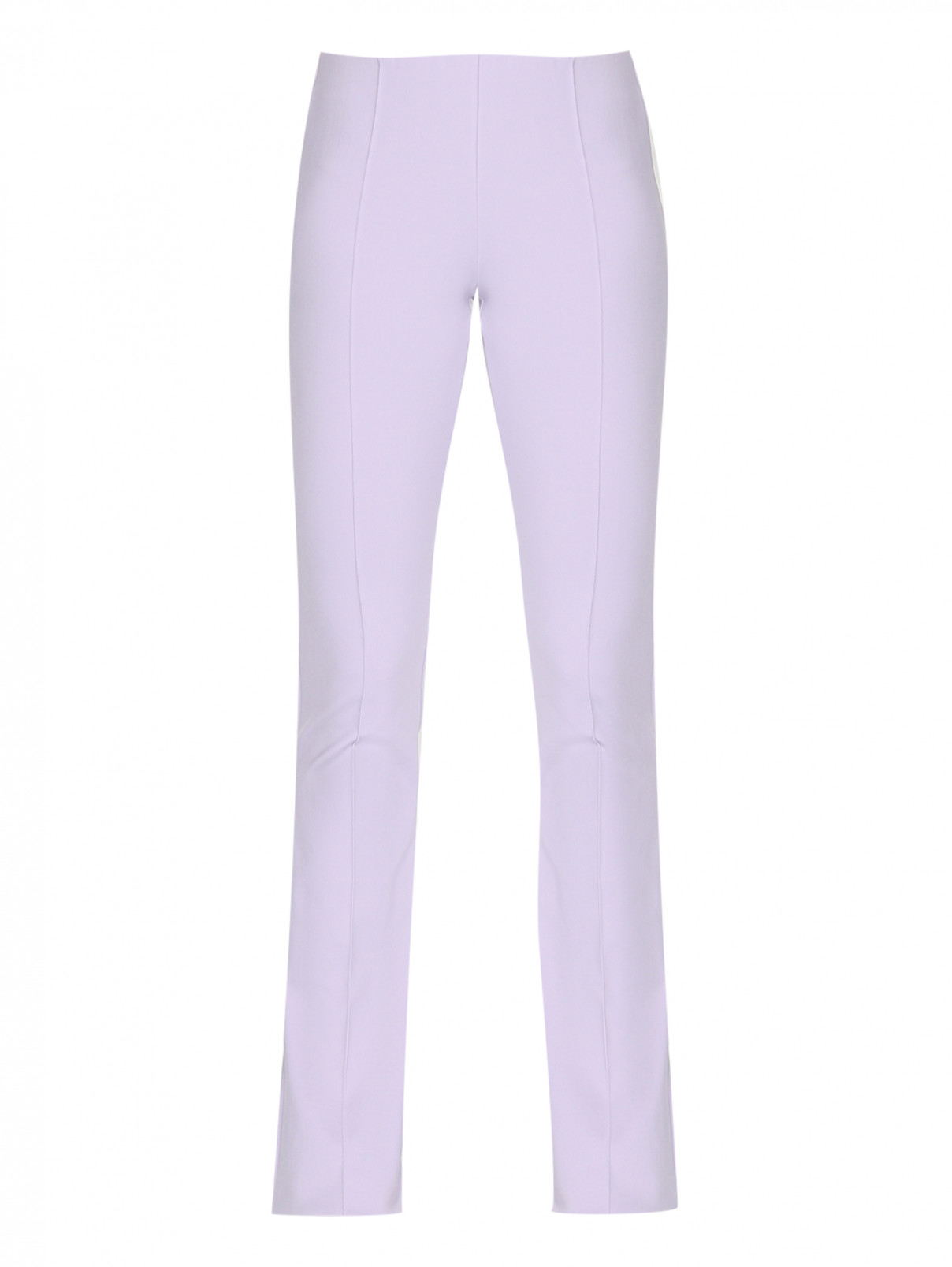 Трикотажные брюки-клеш Sportmax  –  Общий вид  – Цвет:  Фиолетовый