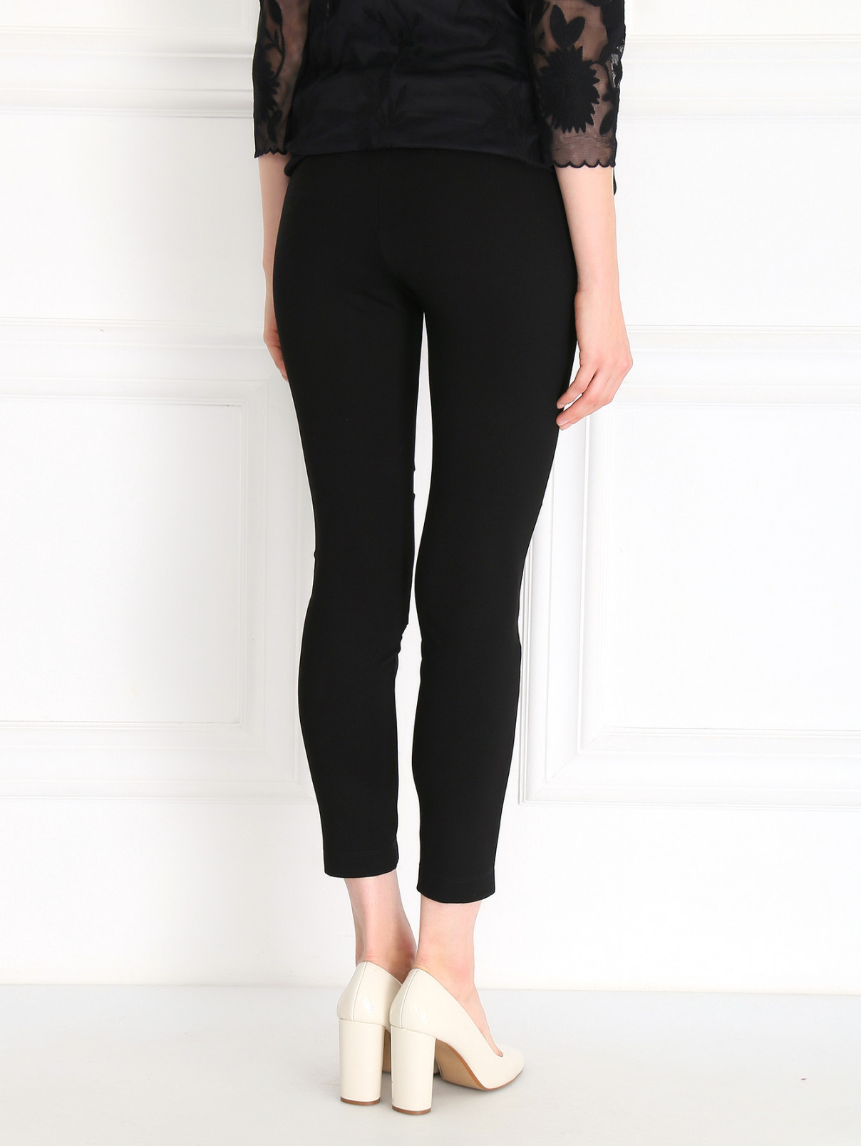 Трикотажные брюки с прозрачными вставками Kira Plastinina  –  Модель Верх-Низ1  – Цвет:  Черный
