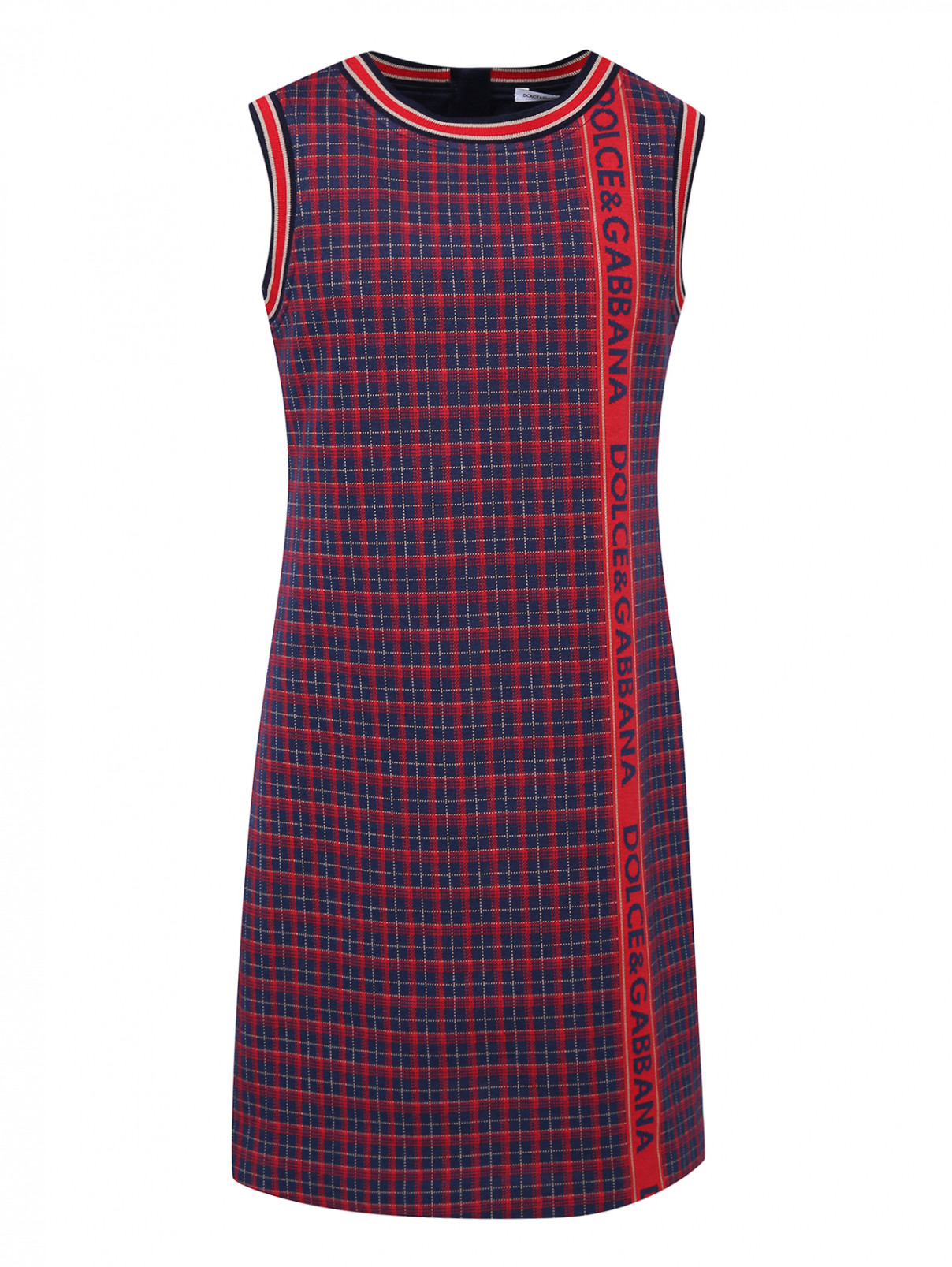 Клетчатое платье без рукавов Dolce & Gabbana  –  Общий вид  – Цвет:  Узор