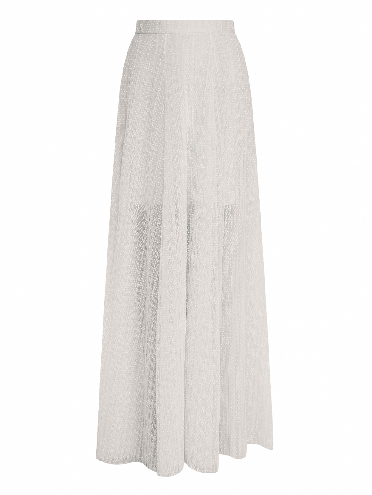 Полупрозрачная юбка-макси с узором "горох" A La Russe  –  Общий вид  – Цвет:  Белый