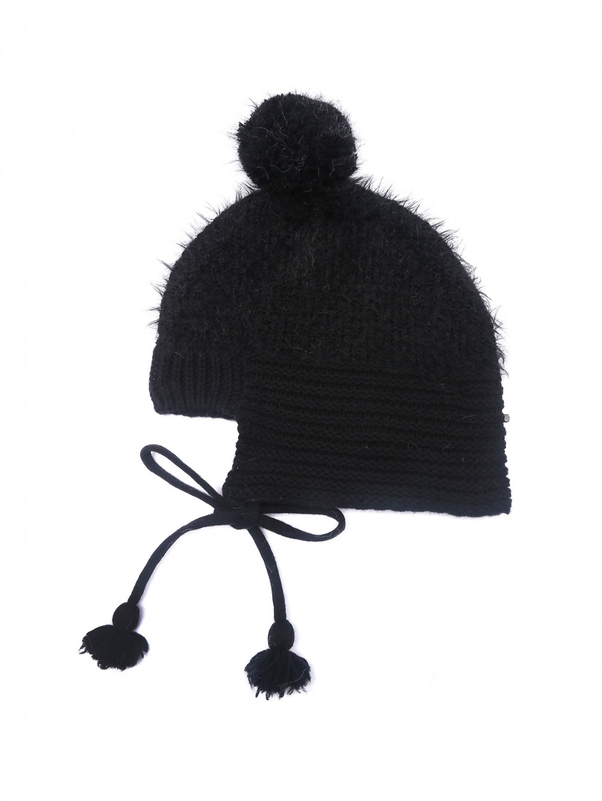 Пушистая шапка из смешанной шерсти Marina Rinaldi  –  Общий вид  – Цвет:  Черный