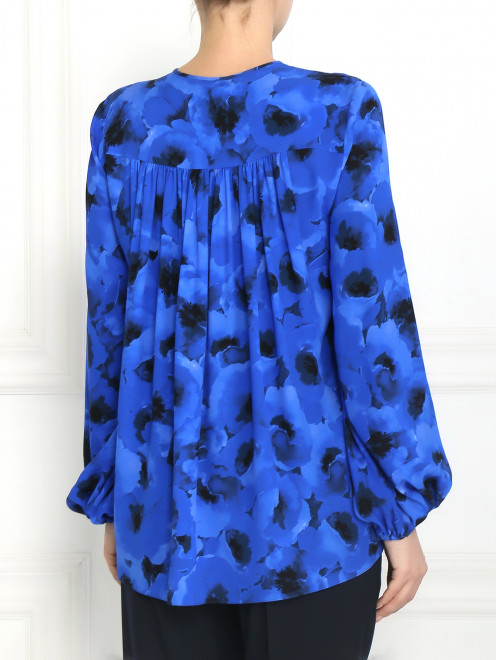 Блуза из шелка с цветочным узором - Модель Верх-Низ1