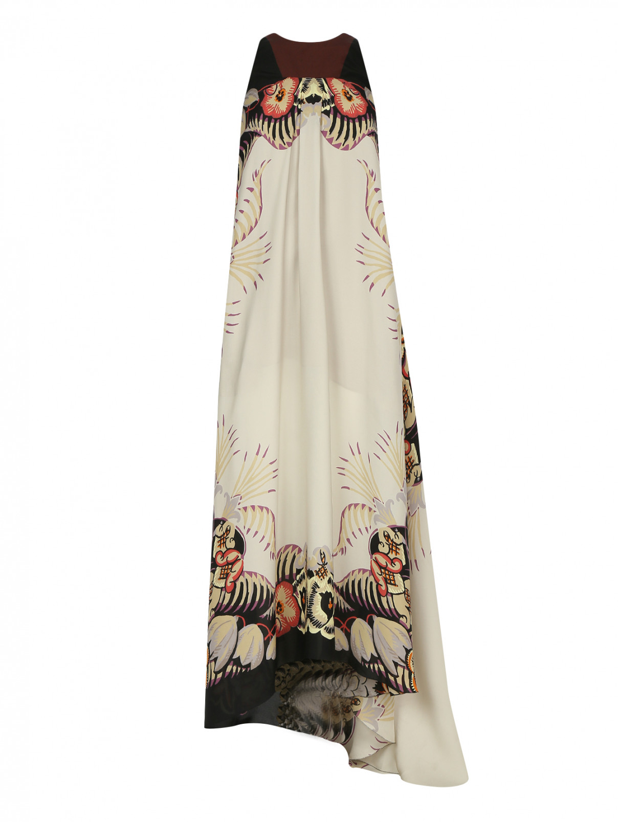 Платье-макси из шелка с узором Etro  –  Общий вид  – Цвет:  Мультиколор