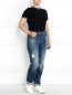 Прямые джинсы с потертостями Marina Sport  –  Модель Общий вид