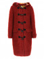 Пальто из мохера и шерсти с накладными карманами и контрастной отделкой Stella Jean  –  Общий вид