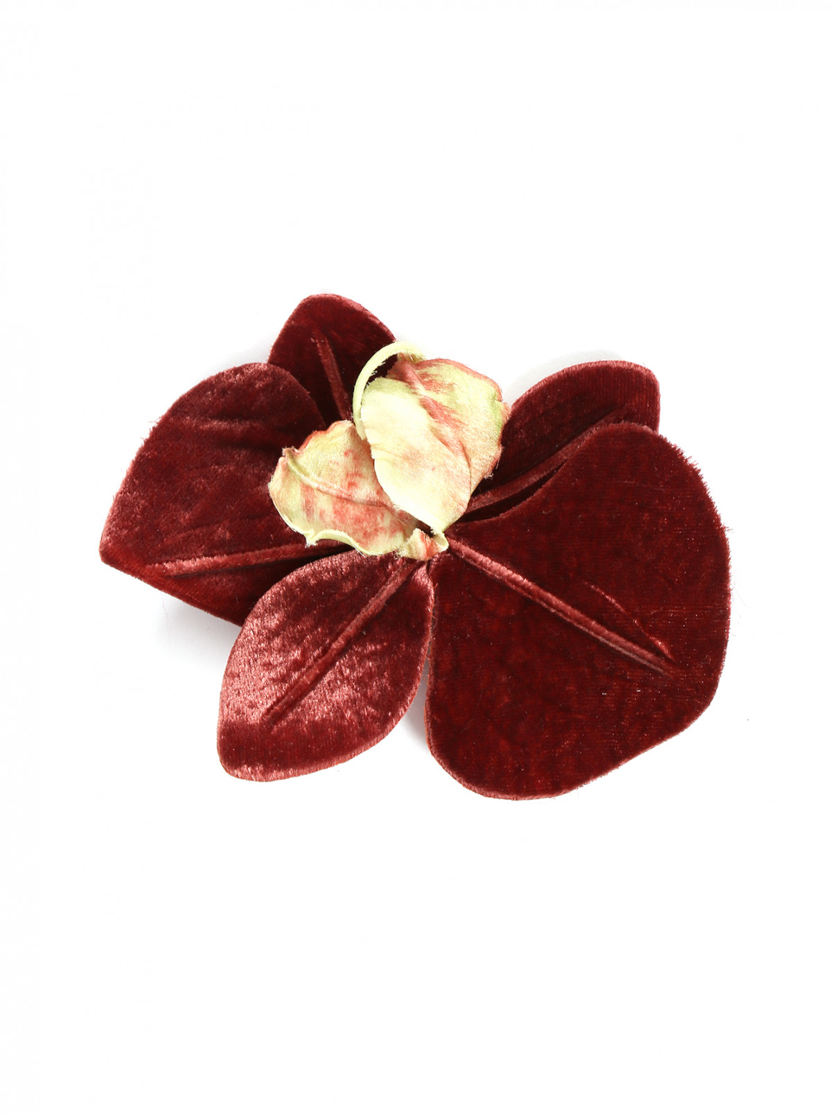 Брошь из текстиля в форме цветка Flower me  –  Общий вид  – Цвет:  Красный