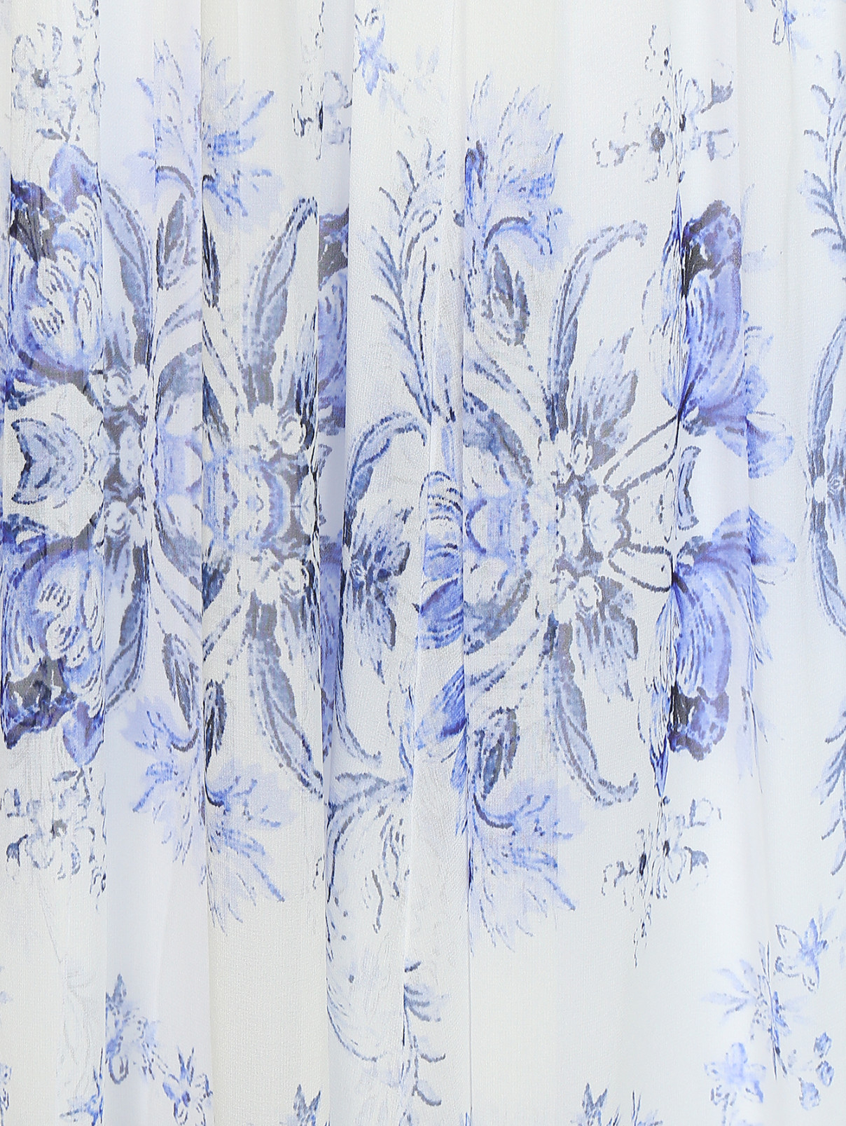 Юбка-макси из шелка с цветочным узором Sage and Ivy  –  Деталь1  – Цвет:  Белый