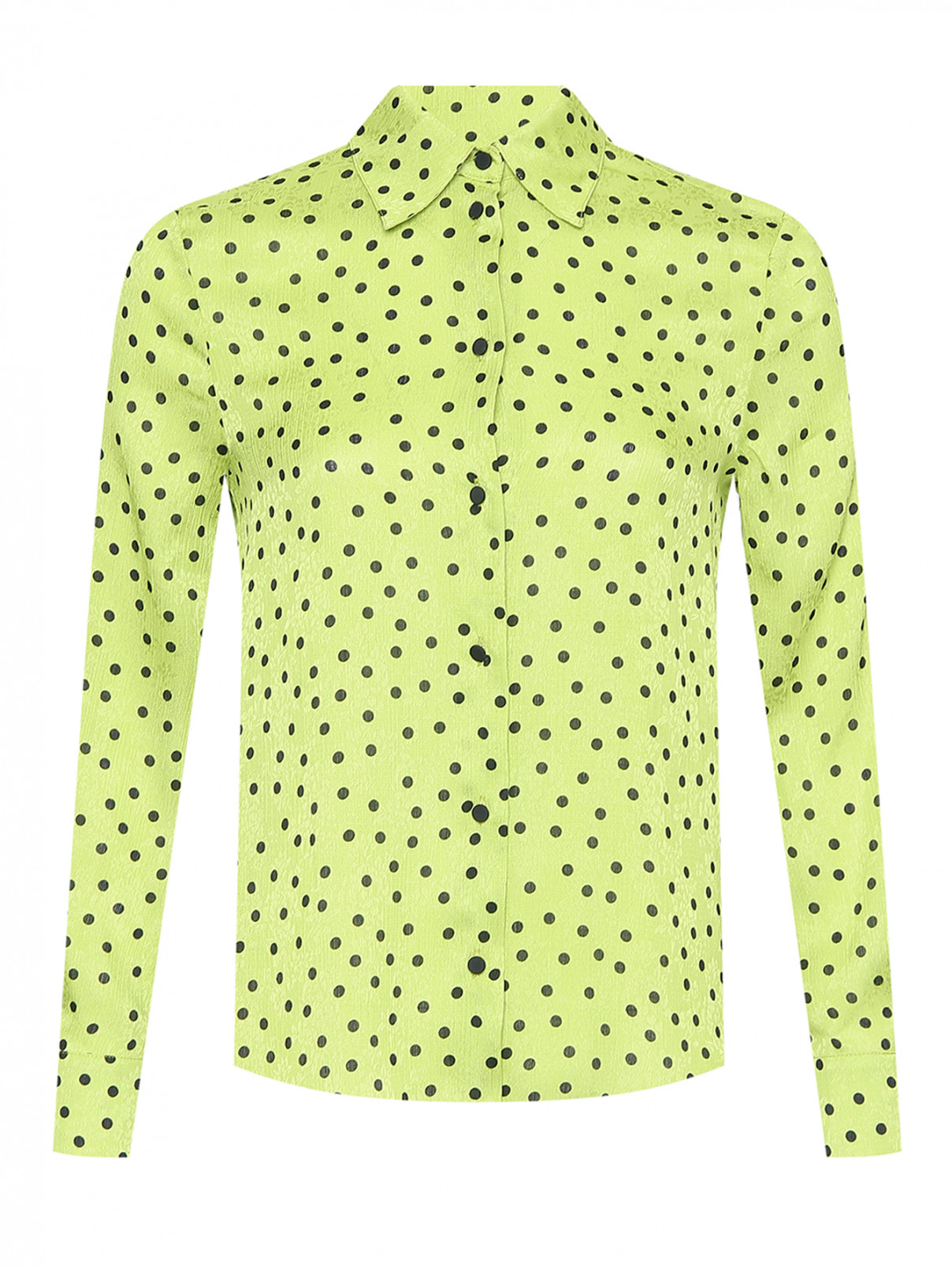 Блуза с узором горох PINKO  –  Общий вид  – Цвет:  Зеленый