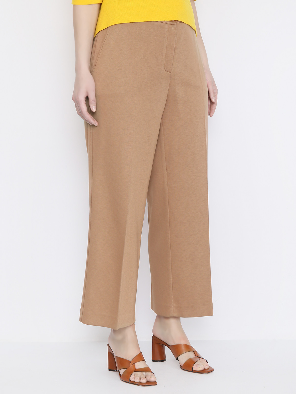 Трикотажные брюки с карманами Marina Rinaldi  –  МодельВерхНиз  – Цвет:  Бежевый