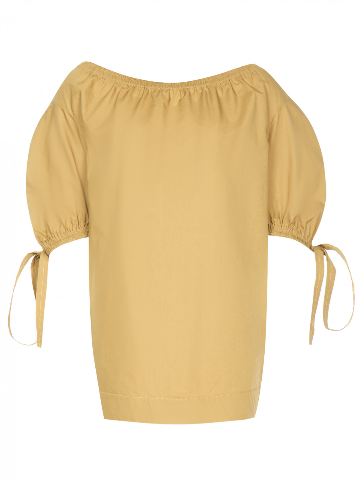 Удлиненная блуза из хлопка с короткими рукавами Sonia Rykiel  –  Общий вид  – Цвет:  Зеленый