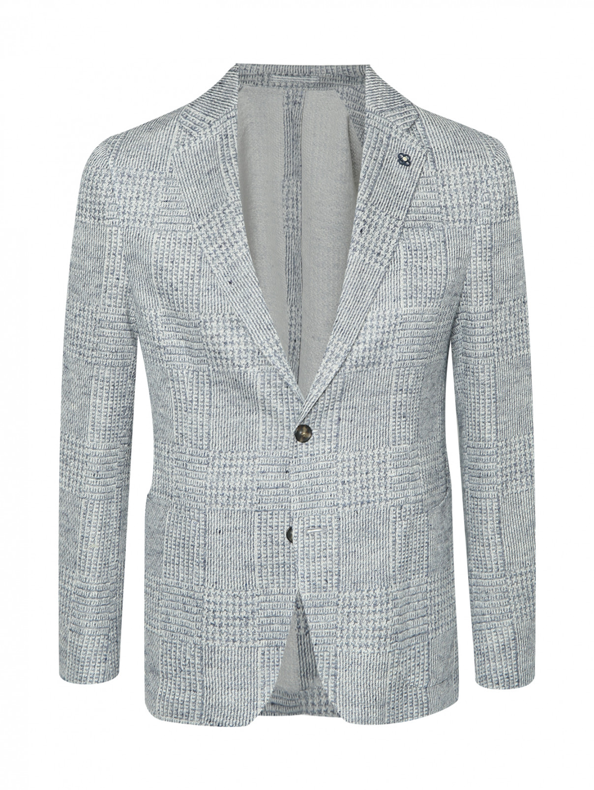 Пиджак из льна с карманами LARDINI  –  Общий вид  – Цвет:  Узор
