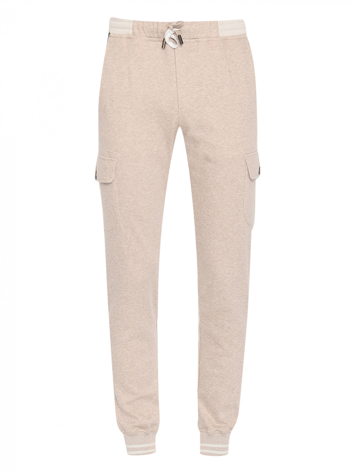 Трикотажные брюки из хлопка с карманами Capobianco  –  Общий вид  – Цвет:  Бежевый