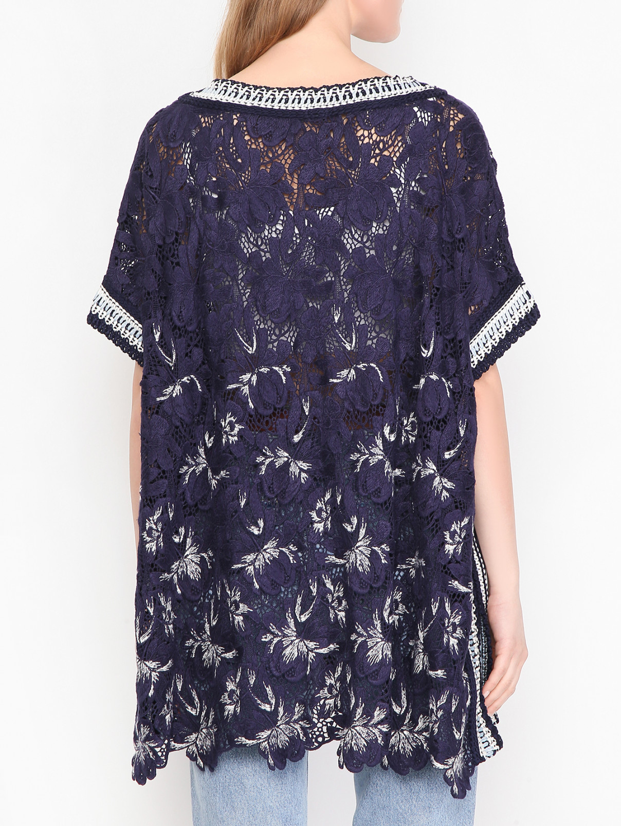 Вязаная туника с узором Ermanno Scervino  –  МодельВерхНиз2  – Цвет:  Синий