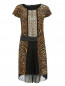 Платье из шелка с анималистичным узором и вышивкой Alberta Ferretti  –  Общий вид
