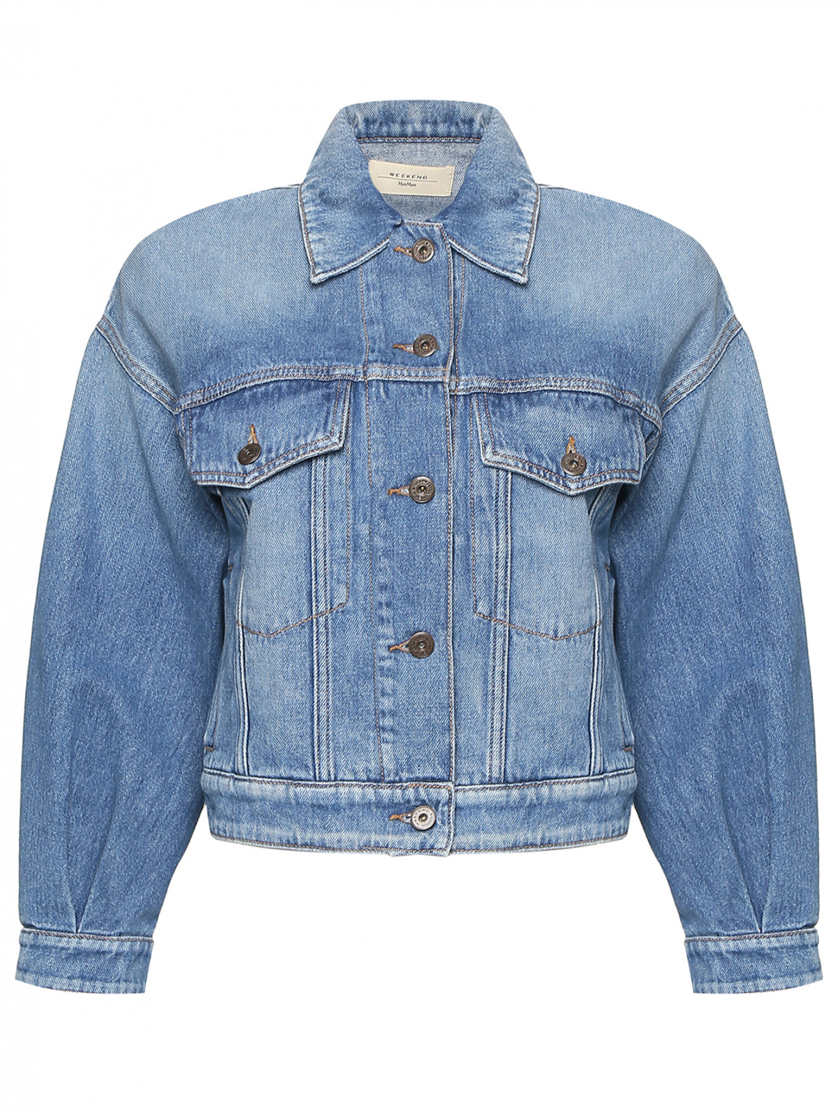 Куртка из денима с карманами Weekend Max Mara  –  Общий вид  – Цвет:  Синий