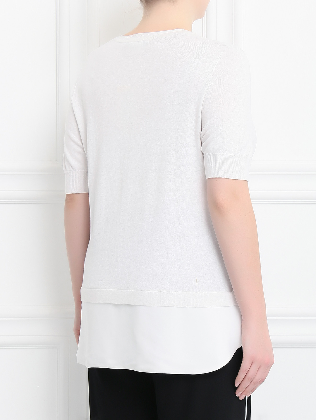Джемпер из шелка и хлопка Marina Rinaldi  –  Модель Верх-Низ1  – Цвет:  Белый
