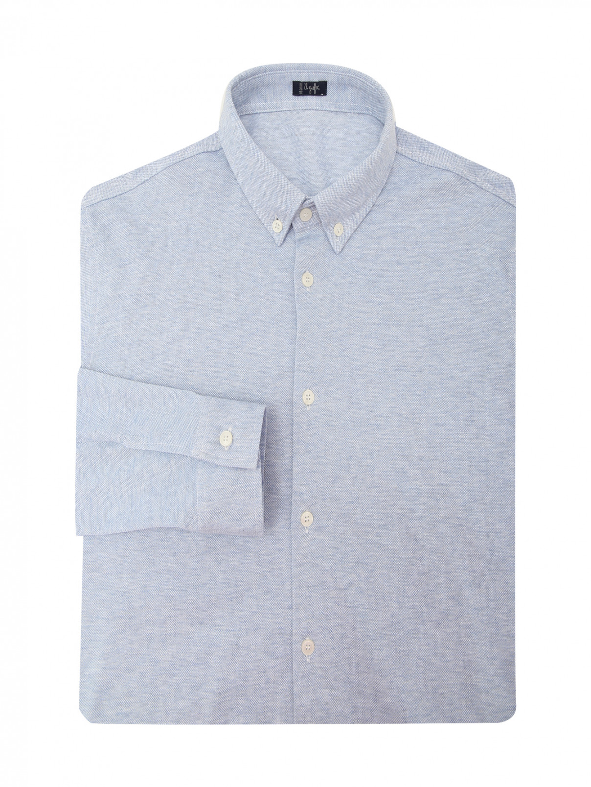 Рубашка из фактурного хлопка Il Gufo  –  Общий вид  – Цвет:  Синий