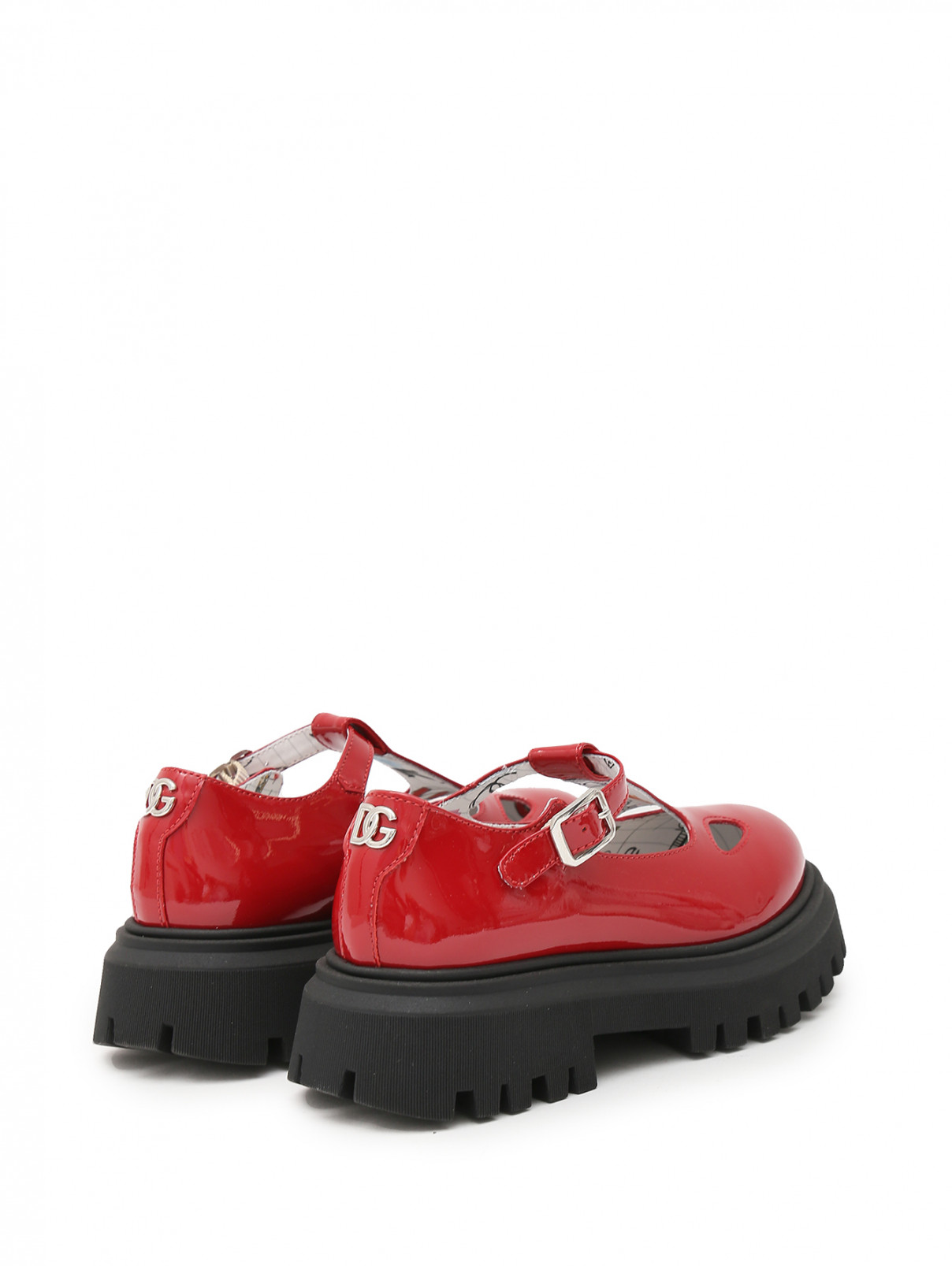 Лакированные туфли с пряжкой Dolce & Gabbana  –  Обтравка2  – Цвет:  Красный