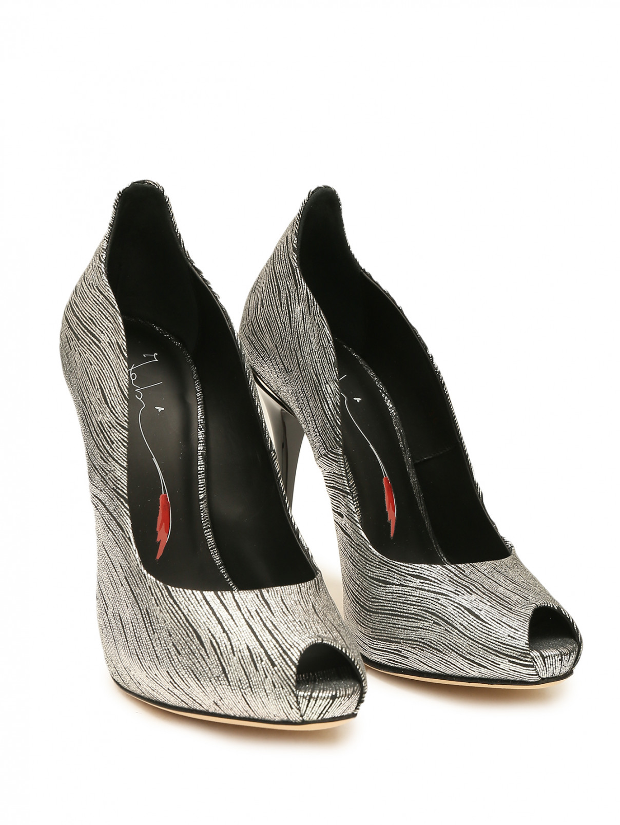 Туфли декорированные металлической нитью Fabi  –  Общий вид  – Цвет:  Серый